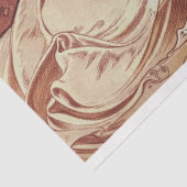 アルフォンスミュシャ女性アートワークの切り離し 薄葉紙 (詳細)