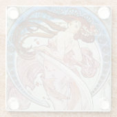 アルフォンスミュシャ女神 ガラスコースター (裏面)