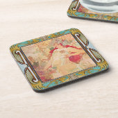 アルフォンスミュシャ懸命プラスチックコースターセット6 #05 コースター (左側)