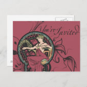 アルフォンスミュシャ招待状 インビテーションポストカード (正面/裏面)