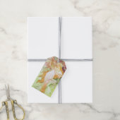 アルフォンスミュシャ春フローラヴィンテージアールヌーボー ギフトタグ (より糸付き)