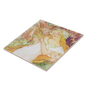 アルフォンスミュシャ春フローラヴィンテージアールヌーボー タイル (側面)