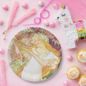 アルフォンスミュシャ春フローラヴィンテージアールヌーボー ペーパープレート (パーティー)