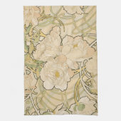 アルフォンスミュシャ牡丹バラズファウン1897 キッチンタオル (縦)