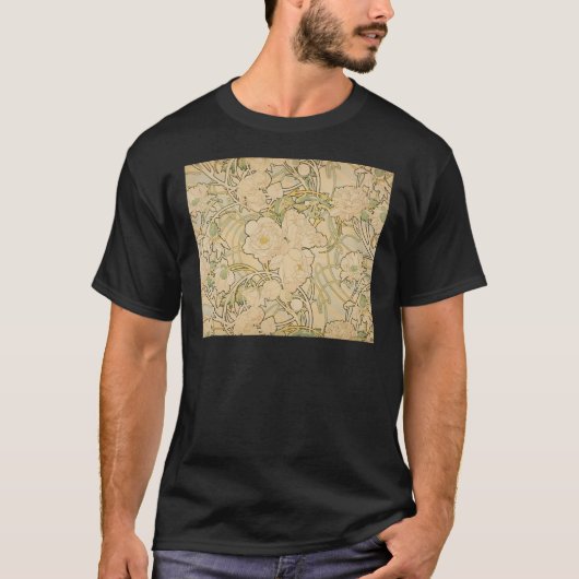 アルフォンスミュシャ牡丹バラズファウン1897 Tシャツ (正面)