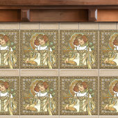 アルフォンスミュシャ秋シーズンズアールヌーボーヴィンテージ タイル