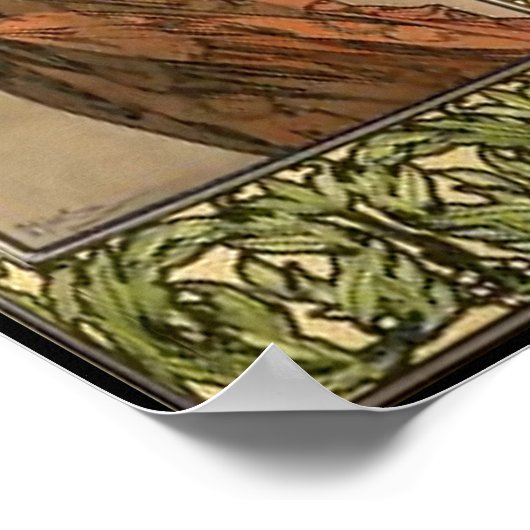 アルフォンスミュシャ素晴らしアールヌーボー女性#34 ポスター (角)