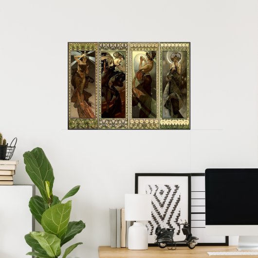 アルフォンスミュシャ素晴らしアールヌーボー女性#34 ポスター (ホームオフィス)