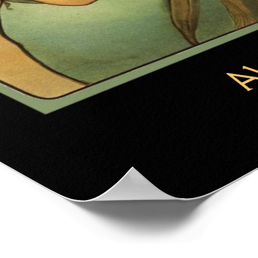 アルフォンスミュシャ絵画フルーツオンブラック ポスター (角)