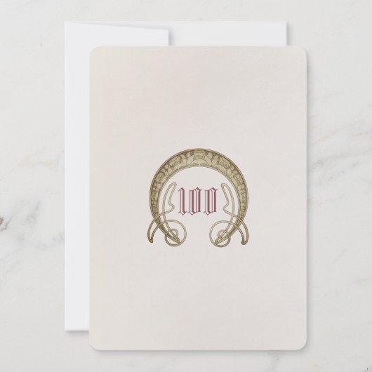 アルフォンスミュシャ100誕生日アールヌーボー葉 招待状 (裏面)