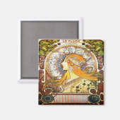 アルフォンスミュシャ1896〔占星術の〕十二宮図 マグネット (正面/裏面)