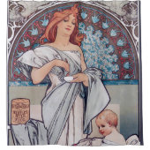 アルフォンスミュシャ,アールヌーボー,ヴィンテージ，ポスター シャワーカーテン (正面)