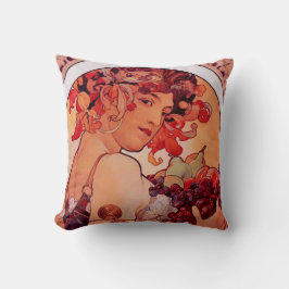 アルフォンスミュシャ,アールヌーボー,ヴィンテージ，果物 クッション