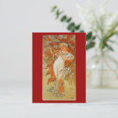 アルフォンスミュシャ-アールヌーボー-春 ポストカード (スタンド正面)