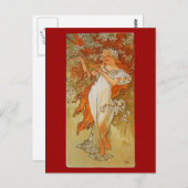 アルフォンスミュシャ-アールヌーボー-春 ポストカード (正面/裏面)