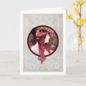 アルフォンスミュシャ カード (黄色い花)