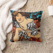 アルフォンスミュシャ – サイクルパスティータレトロアールヌーボー クッション (ブランケット)