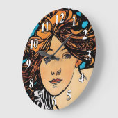 アルフォンスミュシャ – サイクルパスティータレトロアールヌーボー ラージ壁時計 (傾斜)