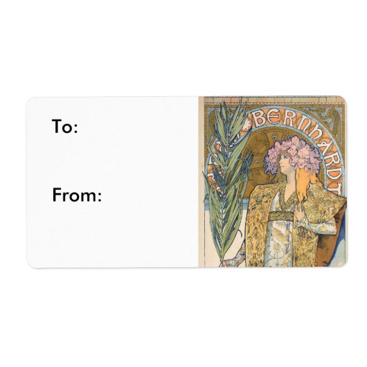 アルフォンスミュシャ – サラ・ベルンハ絵画ーズ ラベル (正面)