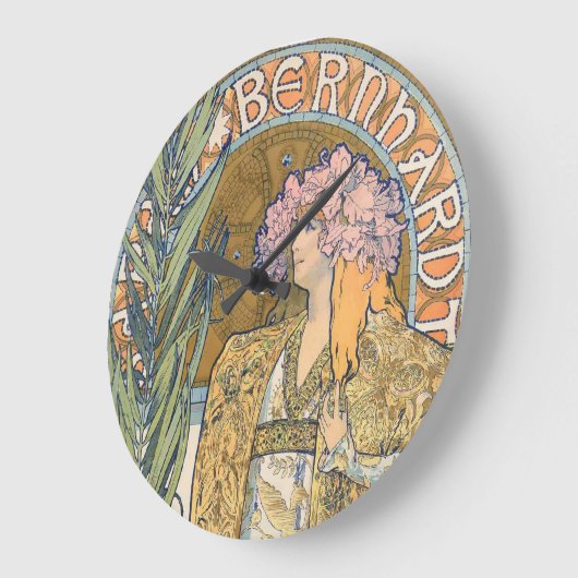 アルフォンスミュシャ – サラ・ベルンハ絵画ーズ ラージ壁時計 (傾斜)