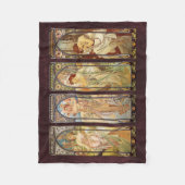 アルフォンスミュシャ、ザ・タイムズ・オブ・デイ フリースブランケット (正面)