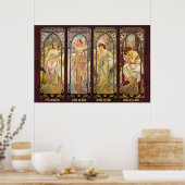 アルフォンスミュシャ、ザ・タイムズ・オブ・デイ ポスター (キッチン)