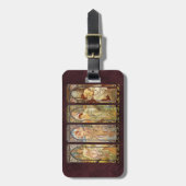 アルフォンスミュシャ、ザ・タイムズ・オブ・デイ ラゲッジタグ (正面縦)