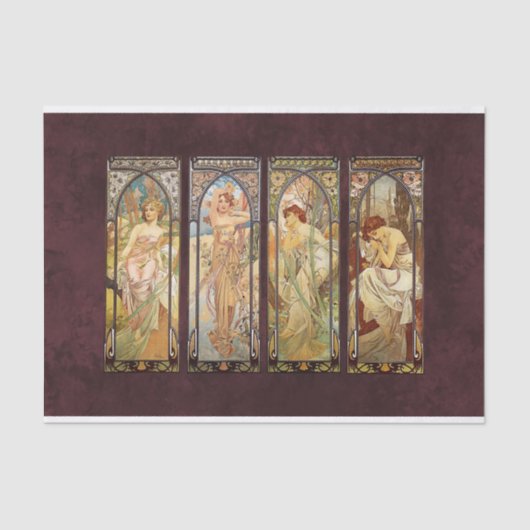 アルフォンスミュシャ、ザ・タイムズ・オブ・デイ 薄葉紙 (正面)