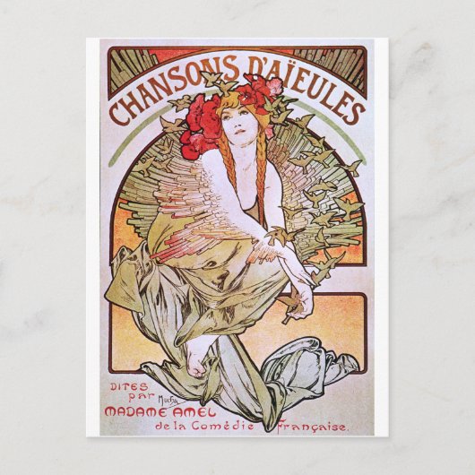 アルフォンスミュシャ。シャンソンズD'アイルール， c.1898 ポストカード (正面)
