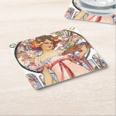 アルフォンスミュシャ スクエアペーパーコースター (アングル)