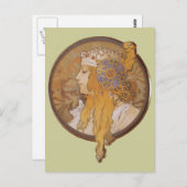 アルフォンスミュシャ～ビザンチン頭：ブロンド ポストカード (正面/裏面)