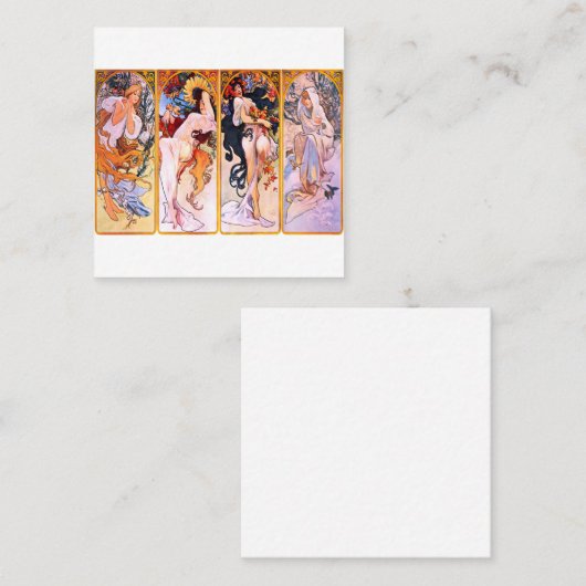 アルフォンスミュシャ – フォーシーズンズ スクエア名刺 (正面/裏面)