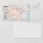 アルフォンスミュシャ – フラワー – レトロアールヌーボー 名刺 (正面/裏面)