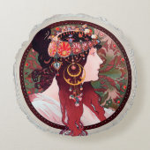 アルフォンスミュシャ ラウンドクッション (正面)