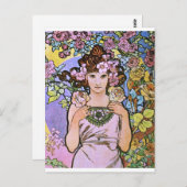 アルフォンスミュシャ。ラバラ/バラ, 1897 ポストカード (正面/裏面)