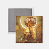 アルフォンスミュシャ:ルナ マグネット (正面/裏面)