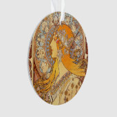 アルフォンスミュシャ〔占星術の〕十二宮図アールヌーボーウーマン オーナメント (正面)