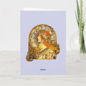 アルフォンスミュシャ〔占星術の〕十二宮図アールヌーボーウーマン カード (裏面)