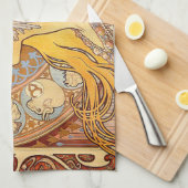 アルフォンスミュシャ〔占星術の〕十二宮図アールヌーボーウーマン キッチンタオル (四つ折り)
