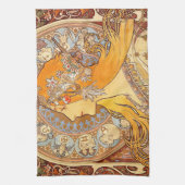 アルフォンスミュシャ〔占星術の〕十二宮図アールヌーボーウーマン キッチンタオル (縦)