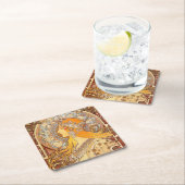 アルフォンスミュシャ〔占星術の〕十二宮図アールヌーボーウーマン スクエアペーパーコースター (インサイチュ)