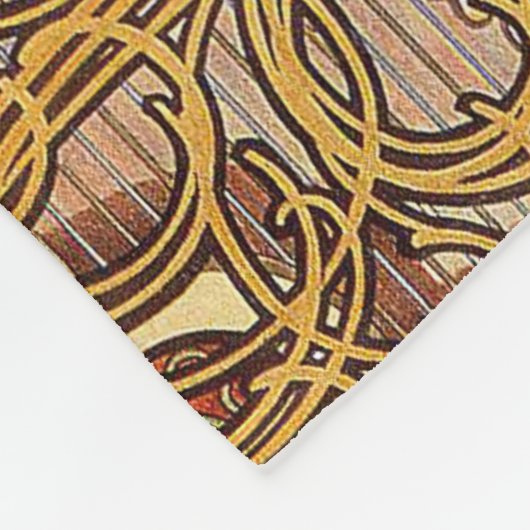 アルフォンスミュシャ〔占星術の〕十二宮図アールヌーボーウーマン フリースブランケット (角)