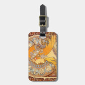 アルフォンスミュシャ〔占星術の〕十二宮図アールヌーボーウーマン ラゲッジタグ (正面縦)