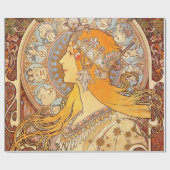 アルフォンスミュシャ〔占星術の〕十二宮図アールヌーボーウーマン ラッピングペーパー (フラット)