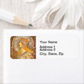 アルフォンスミュシャ〔占星術の〕十二宮図アールヌーボーウーマン ラベル (インサイチュ)