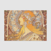 アルフォンスミュシャ〔占星術の〕十二宮図アールヌーボーウーマン 薄葉紙 (正面)