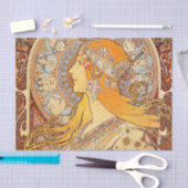 アルフォンスミュシャ〔占星術の〕十二宮図アールヌーボーウーマン 薄葉紙 (クラフト)