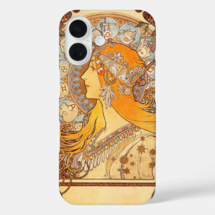 アルフォンスミュシャ〔占星術の〕十二宮図アールヌーボーウーマン iPhone 16ケース
