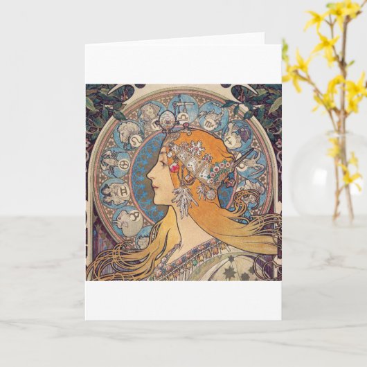 アルフォンスミュシャ, "〔占星術の〕十二宮図" カード (黄色い花)