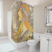 アルフォンスミュシャ〔占星術の〕十二宮図 シャワーカーテン (インサイチュ)